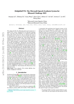 DelightfulTTS: The Microsoft Speech Synthesis System for Blizzard
  Challenge 2021