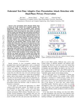 Federated Test-Time Adaptive Face Presentation Attack Detection with
  Dual-Phase Privacy Preservation