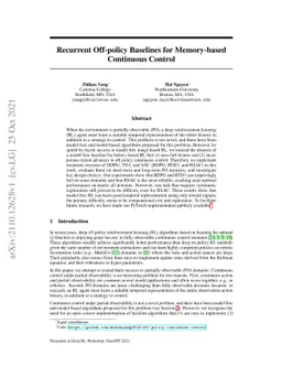 Recurrent Off-policy Baselines for Memory-based Continuous Control