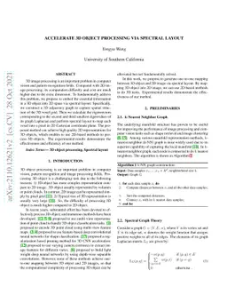Accelerate 3D Object Processing via Spectral Layout