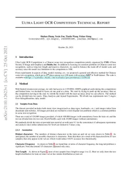 Ultra Light OCR Competition Technical Report