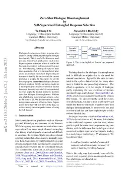 Zero-Shot Dialogue Disentanglement by Self-Supervised Entangled Response
  Selection