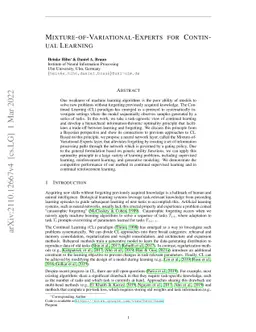 Mixture-of-Variational-Experts for Continual Learning