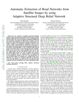 Automatic Extraction of Road Networks from Satellite Images by using
  Adaptive Structural Deep Belief Network