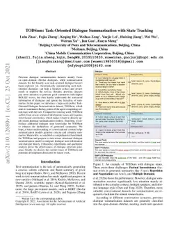 TODSum: Task-Oriented Dialogue Summarization with State Tracking