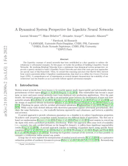 A Dynamical System Perspective for Lipschitz Neural Networks