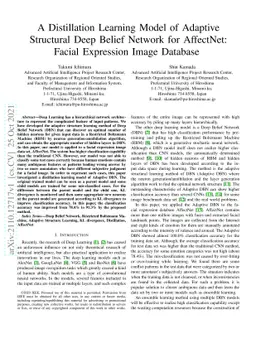 A Distillation Learning Model of Adaptive Structural Deep Belief Network
  for AffectNet: Facial Expression Image Database