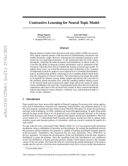 Contrastive Learning for Neural Topic Model