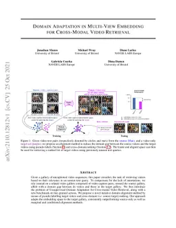 Domain Adaptation in Multi-View Embedding for Cross-Modal Video
  Retrieval