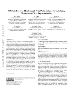 TPSNet: Reverse Thinking of Thin Plate Splines for Arbitrary Shape Scene
  Text Representation