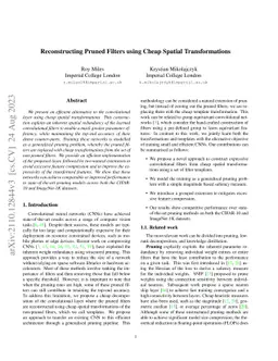Reconstructing Pruned Filters using Cheap Spatial Transformations