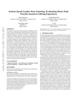Actions Speak Louder than Listening: Evaluating Music Style Transfer
  based on Editing Experience