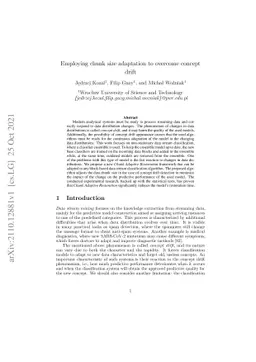 Employing chunk size adaptation to overcome concept drift