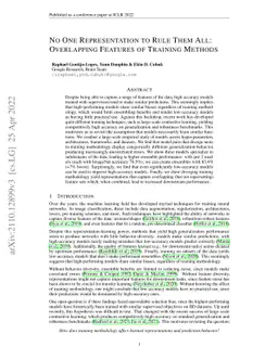 No One Representation to Rule Them All: Overlapping Features of Training
  Methods