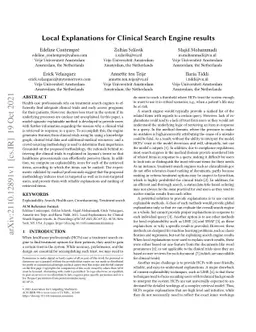 Local Explanations for Clinical Search Engine results