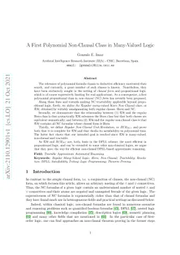 A First Polynomial Non-Clausal Class in Many-Valued Logic