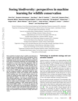 Seeing biodiversity: perspectives in machine learning for wildlife
  conservation