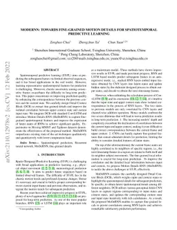 MoDeRNN: Towards Fine-grained Motion Details for Spatiotemporal
  Predictive Learning
