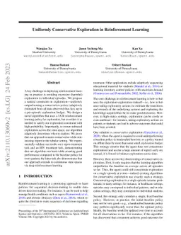 Uniformly Conservative Exploration in Reinforcement Learning