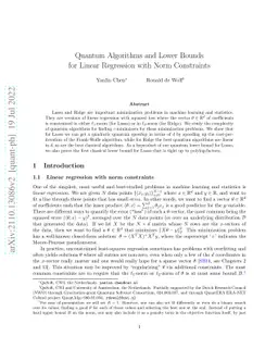 Quantum Algorithms and Lower Bounds for Linear Regression with Norm
  Constraints