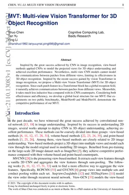 MVT: Multi-view Vision Transformer for 3D Object Recognition