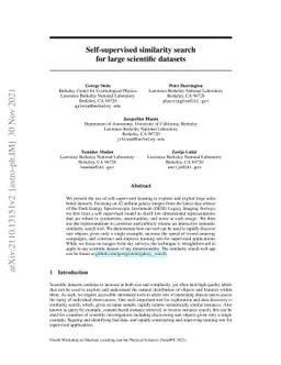 Self-supervised similarity search for large scientific datasets