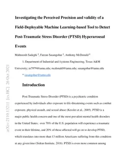 Investigating the Perceived Precision and validity of a Field-Deployable
  Machine Learning-based Tool to Detect Post-Traumatic Stress Disorder (PTSD)
  Hyperarousal Events