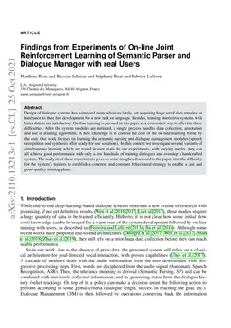 Findings from Experiments of On-line Joint Reinforcement Learning of
  Semantic Parser and Dialogue Manager with real Users