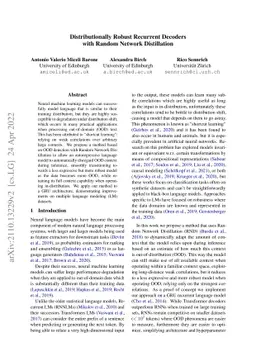 Distributionally Robust Recurrent Decoders with Random Network
  Distillation