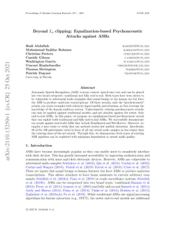 Beyond $L_p$ clipping: Equalization-based Psychoacoustic Attacks against
  ASRs