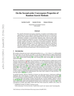 On the Second-order Convergence Properties of Random Search Methods