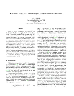 Generative Flows as a General Purpose Solution for Inverse Problems