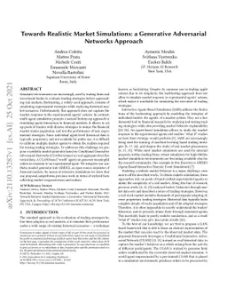 Towards Realistic Market Simulations: a Generative Adversarial Networks
  Approach