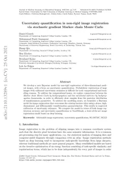 Uncertainty quantification in non-rigid image registration via
  stochastic gradient Markov chain Monte Carlo
