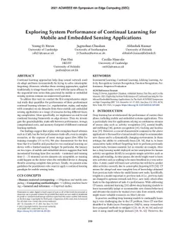 Exploring System Performance of Continual Learning for Mobile and
  Embedded Sensing Applications
