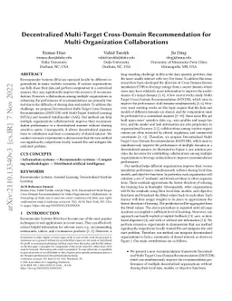 Decentralized Multi-Target Cross-Domain Recommendation for
  Multi-Organization Collaborations