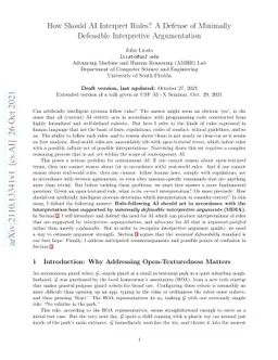 How Should AI Interpret Rules? A Defense of Minimally Defeasible
  Interpretive Argumentation