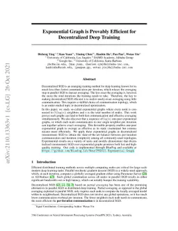 Exponential Graph is Provably Efficient for Decentralized Deep Training