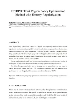EnTRPO: Trust Region Policy Optimization Method with Entropy
  Regularization