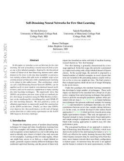 Self-Denoising Neural Networks for Few Shot Learning