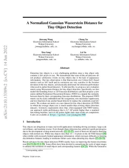 A Normalized Gaussian Wasserstein Distance for Tiny Object Detection