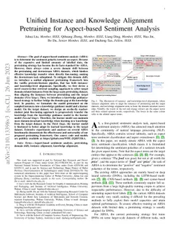 Unified Instance and Knowledge Alignment Pretraining for Aspect-based
  Sentiment Analysis