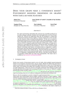 Does your graph need a confidence boost? Convergent boosted smoothing on
  graphs with tabular node features