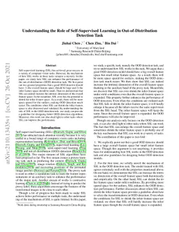 Understanding the Role of Self-Supervised Learning in
  Out-of-Distribution Detection Task