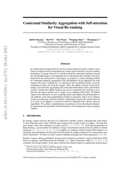 Contextual Similarity Aggregation with Self-attention for Visual
  Re-ranking