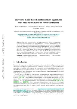 Wavelet: Code-based postquantum signatures with fast verification on
  microcontrollers