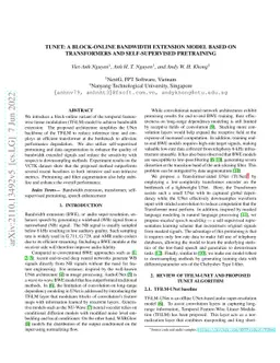 TUNet: A Block-online Bandwidth Extension Model based on Transformers
  and Self-supervised Pretraining