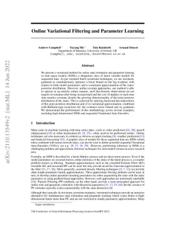 Online Variational Filtering and Parameter Learning