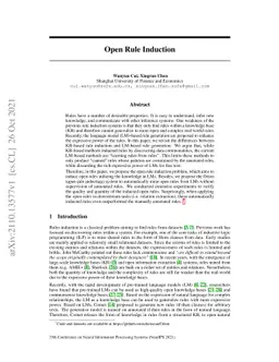 Open Rule Induction