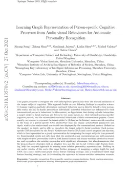 Learning Graph Representation of Person-specific Cognitive Processes
  from Audio-visual Behaviours for Automatic Personality Recognition